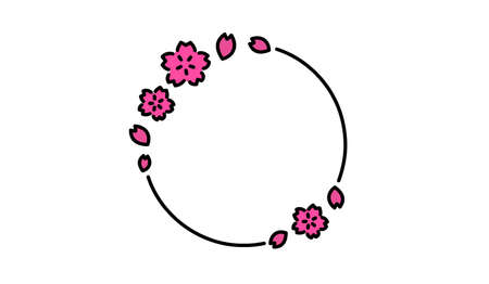 Cherry Frame Illustrationのイラスト素材