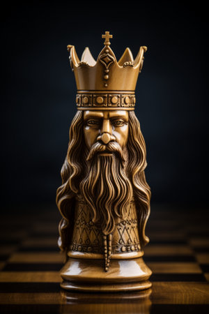 Chess king on the chessboard. King chess figure on the chessboard game concept of business ideas and competition and strategy ideasの素材