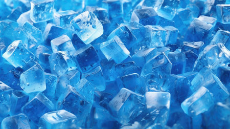 Closeup Blue crystals ice cubes as backgroundの素材