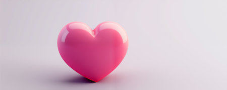 Pink heart on a white background 3d rendering illustration.の素材