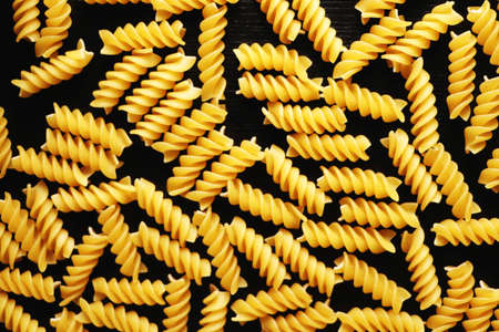 Pasta on a black background. Textureの写真素材