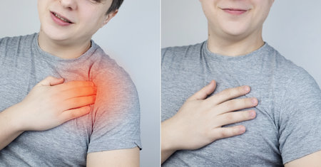 Before and after shoulder pain. Arthritis. Diseases of the joints. In the photo on the left, the man...