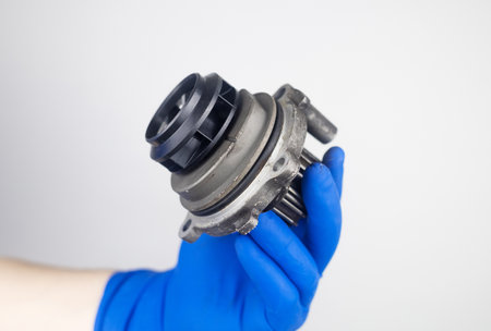 Timing belt cracked. Replacing a failed engine transmission belt. Cracks in rubber and risk of...