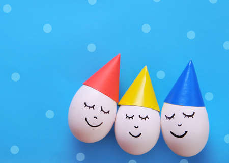 Easter eggs on a colorful background