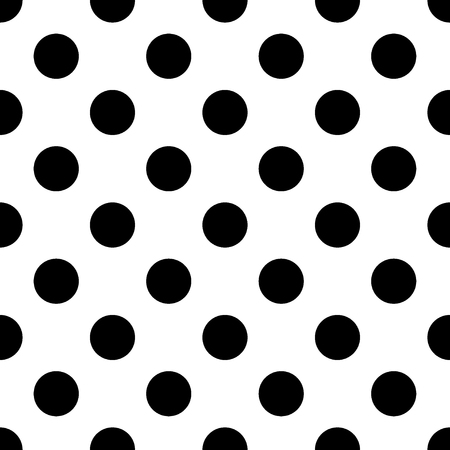 Big Polka Dot seamless pattern. Abstract fashion black and white texture. Monochrome template. Graphic style for wallpaper, wrapping, fabric, background, apparel, print production, etc. Vectorのイラスト素材