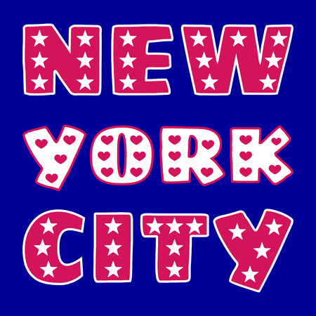New York City Typography Graphics. Girls T-shirt Printing Design. NYC original wear, Vintage Print for sportswear apparel. Vector illustrationのイラスト素材