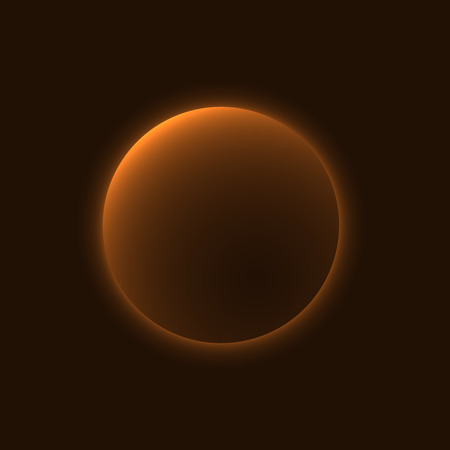 Planet glow sign in cosmic space galaxy. Abstract shine moon icon isolated on black background. Light star night. Symbol of science, universe, astronomy and world, cosmos, eclipse. Vector illustrationのイラスト素材