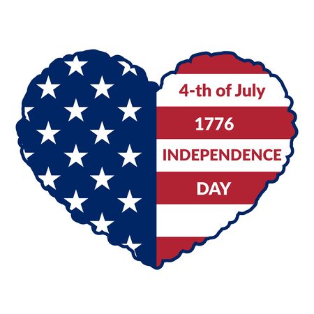 American Flag As Heart Shaped Symbol For 4th Of July Independence