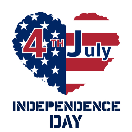 American Flag As Heart Shaped Symbol For 4th Of July Independence