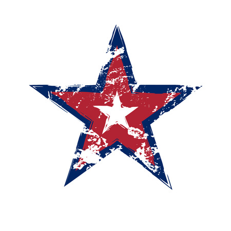 American flag star grunge element, symbol 4th of July, Independence Day celebration. Patriotic Typography Graphics. National design. Fashion Print sportswear apparel, t shirt, card Vector illustrationのイラスト素材