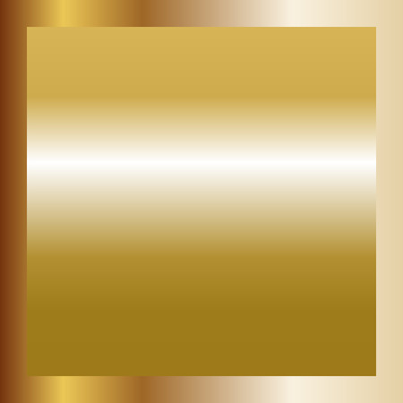 Gold texture horizontal square pattern in frame. Light realistic, shiny, metallic golden gradient template. Abstract fashion metal decoration. Design for award, sale, background Vector Illustrationのイラスト素材