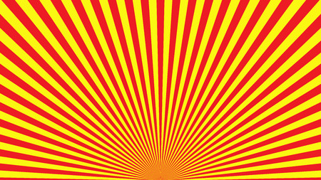 Yellow-orange rays poster. Popular ray star burst background television vintage. Dark-light bright abstract texture with sunburst, flare, beam. Retro art design Glow bright pattern Vector Illustrationのイラスト素材