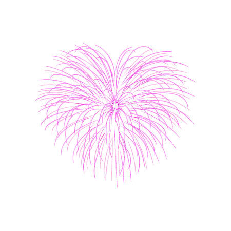 Beautiful heart-firework. Bright romantic salute, isolated on white background.のイラスト素材