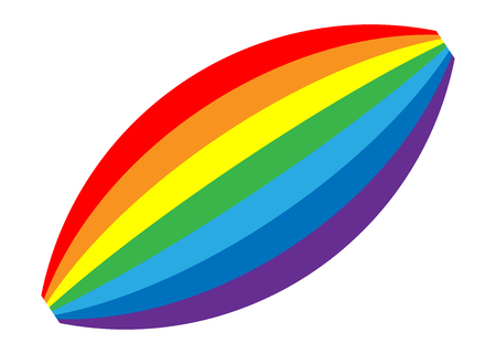 Rainbow icon. Shape cartoon isolated on white background. Colorful light and bright design element. Symbol of rain, sky, clear, nature. Flat simple graphic style Vector illustrationのイラスト素材