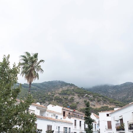 Beautiful top view of the town of Mijas - a Spanish city on a hill overlooking the Costa del Sol...