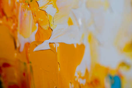 Beautiful vintage colorful background with oil paint and streak texture, macro. white and yellow colorsの写真素材