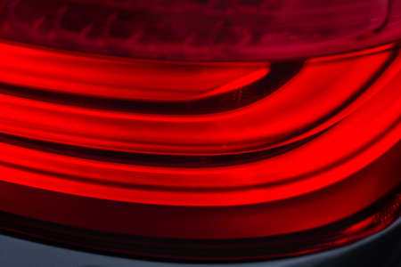 Rear red car headlight, close-upの写真素材