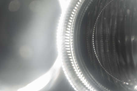 Detail of LED car headlights, close-upの写真素材