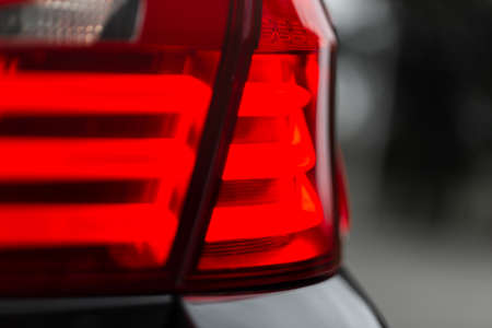 Rear red headlight of the car. LED lights, closeupの写真素材