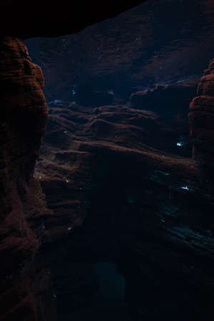 Underwater rocks in the ocean. underwater viewの写真素材