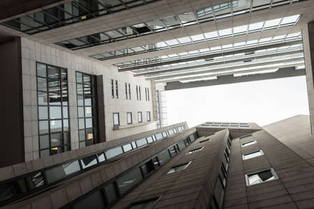 Modern design of an office finance building in the city