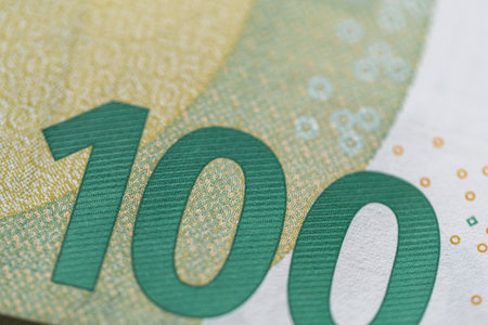 European banknote 100 euro, macro. business and finance concept