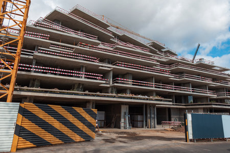The apartment building is under construction. Construction, building and technology. real estate and...