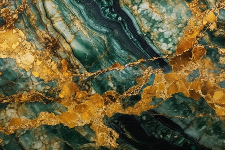 Luxury green and gold marble texture backgroundの素材