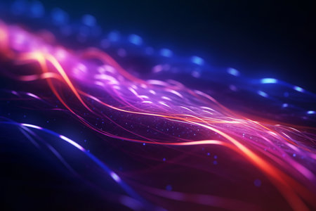 Digital color lines abstract. Digital high-speed connection, communication and optical fiber, concept. Internetの写真素材