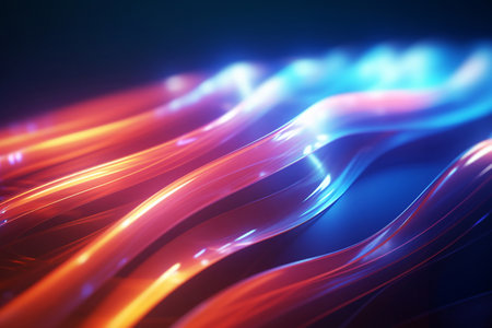 Digital color lines abstract.High-speed connection via fiber optic, concept. Communicationの写真素材