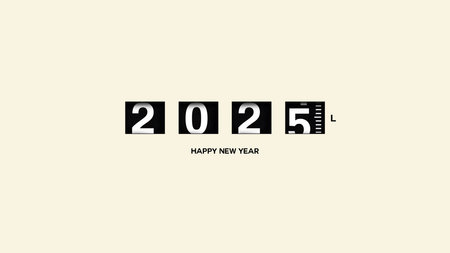 Gasoline meter 2025, creative idea. Fuel column, concept. Counter 2024 changes to 2025 on beige...