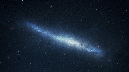 Dark night sky Milky Way and stars on a dark background. Starry sky. Star universe background, Stardust in deep universe, Milky way galaxy,の写真素材