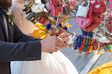 Wedding beautiful padlock traditionalLove Padlock Love and happinessの写真素材