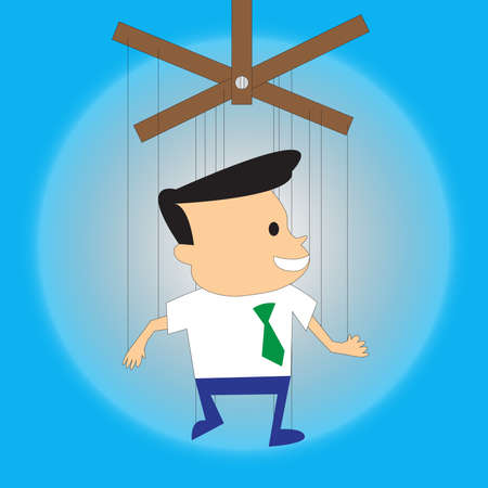 puppet businessman - business conceptのイラスト素材
