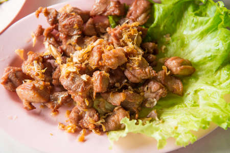 the delicious fried porkの写真素材