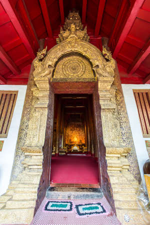 Entrance of the very beautiful temple of Wat Phra Singh, the famous place for tourist in Chiangmai,...