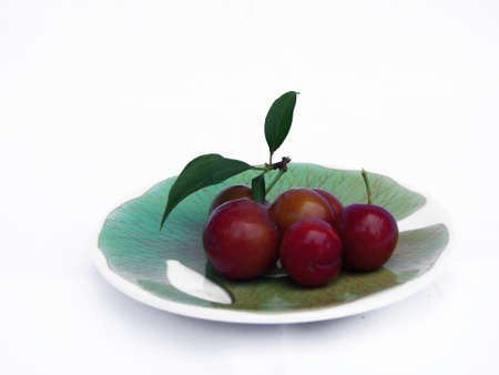 Plum on a white background .の写真素材