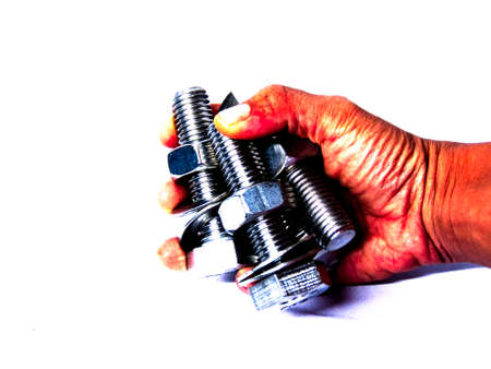 Screw on a white backgroundの写真素材