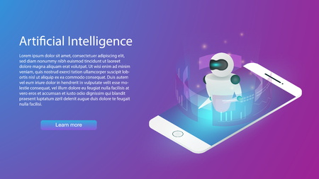 artificial intelligence technology information background,future technology,robot assistance,big data analytis by artificial intelligenceのイラスト素材