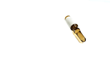 Medical ampoule isolated on a white background with copy space.の写真素材