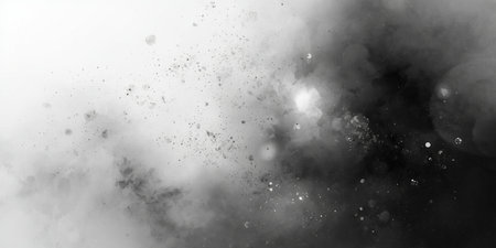 Abstract black smoke on a white background. Design element for graphics artworks.