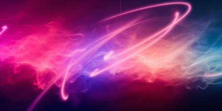 Abstract background of blue, red and pink smoke. Illustration.