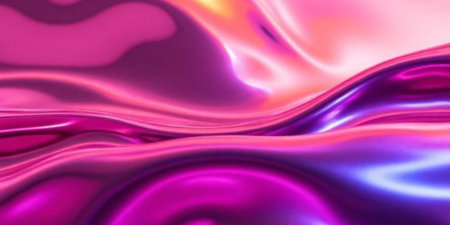 3d render of abstract wavy liquid background. Pink and purple colors.