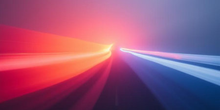 Abstract image of moving cars at high speed on a road. Motion blur.