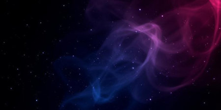 Abstract background of blue and pink smoke in the space. Vector illustration