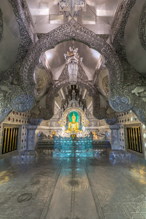 Silver Temple at the night in Chiang Mai, Thailandのeditorial素材