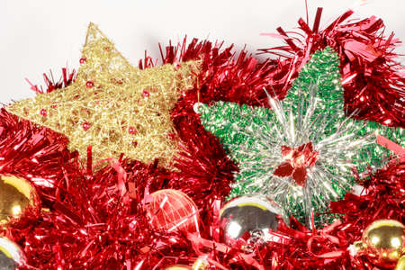 Christmas tree stars beside other decorative pieces