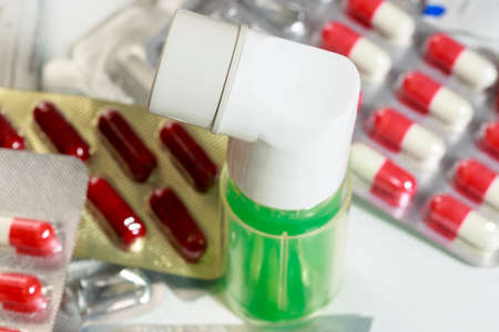 Inhaler for bronchial congestion beside different capsules into their bundles 