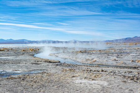 Hot springs at Bolivian altiplanoの写真素材