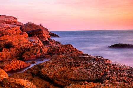 The beach at sunset, sunset sky, very beautifulの写真素材